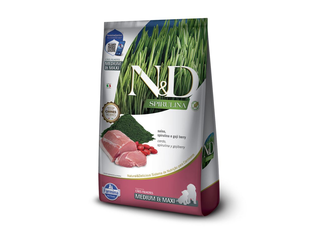 N&D Spirulina Food for Adult Dogs Medium and Maxi Pork 10.1KG | Benefits of Spirulina
