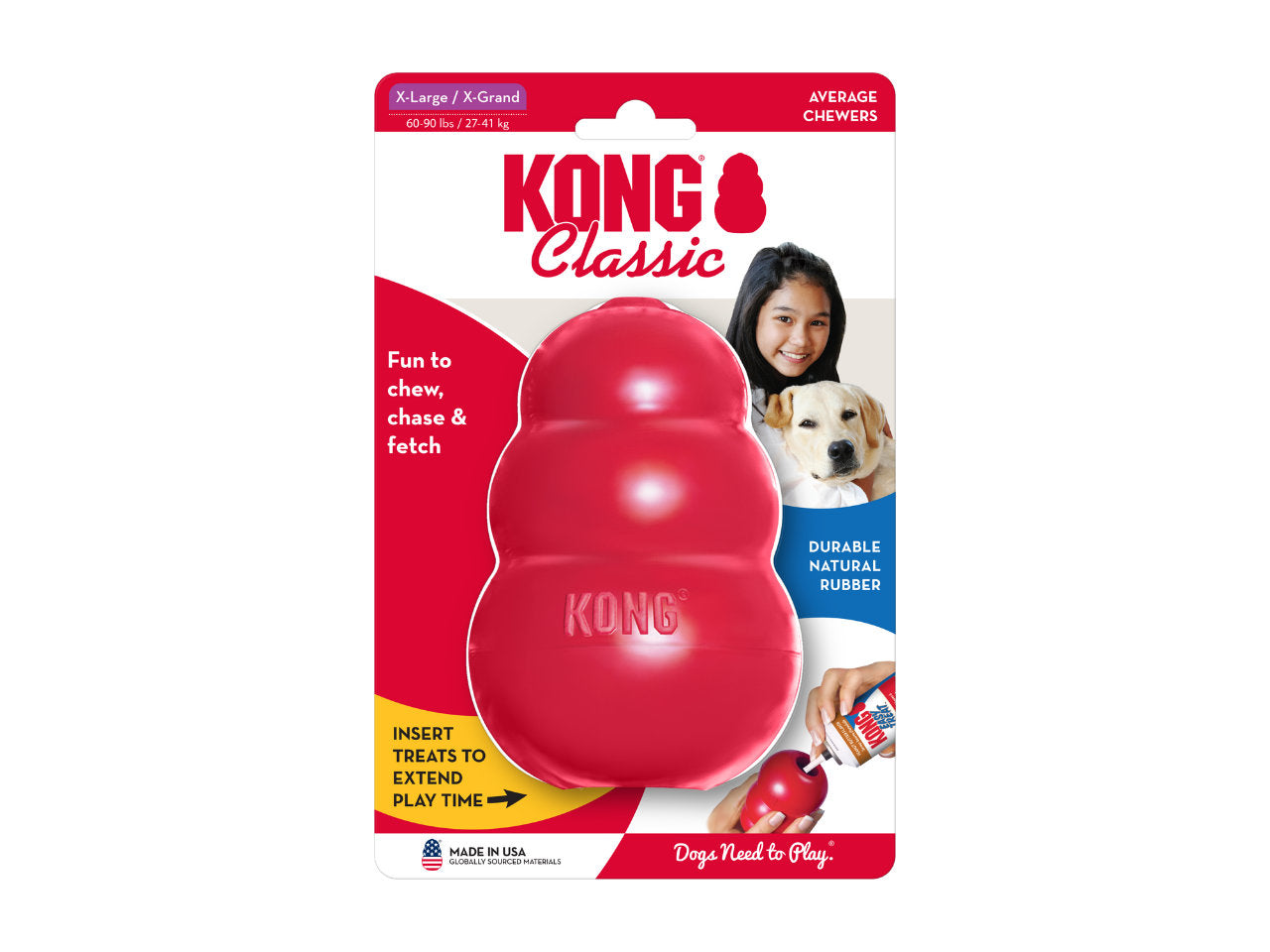 Brinquedo KONG Classic para Cães | Resistente, Recheável e Interativo