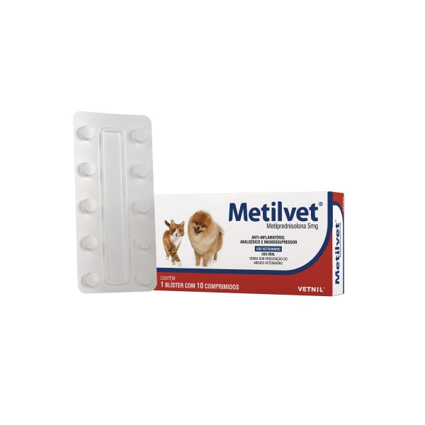 Metilvet Anti-inflammatory 5mg for Dogs and Cats Vetnil 10 Tablets