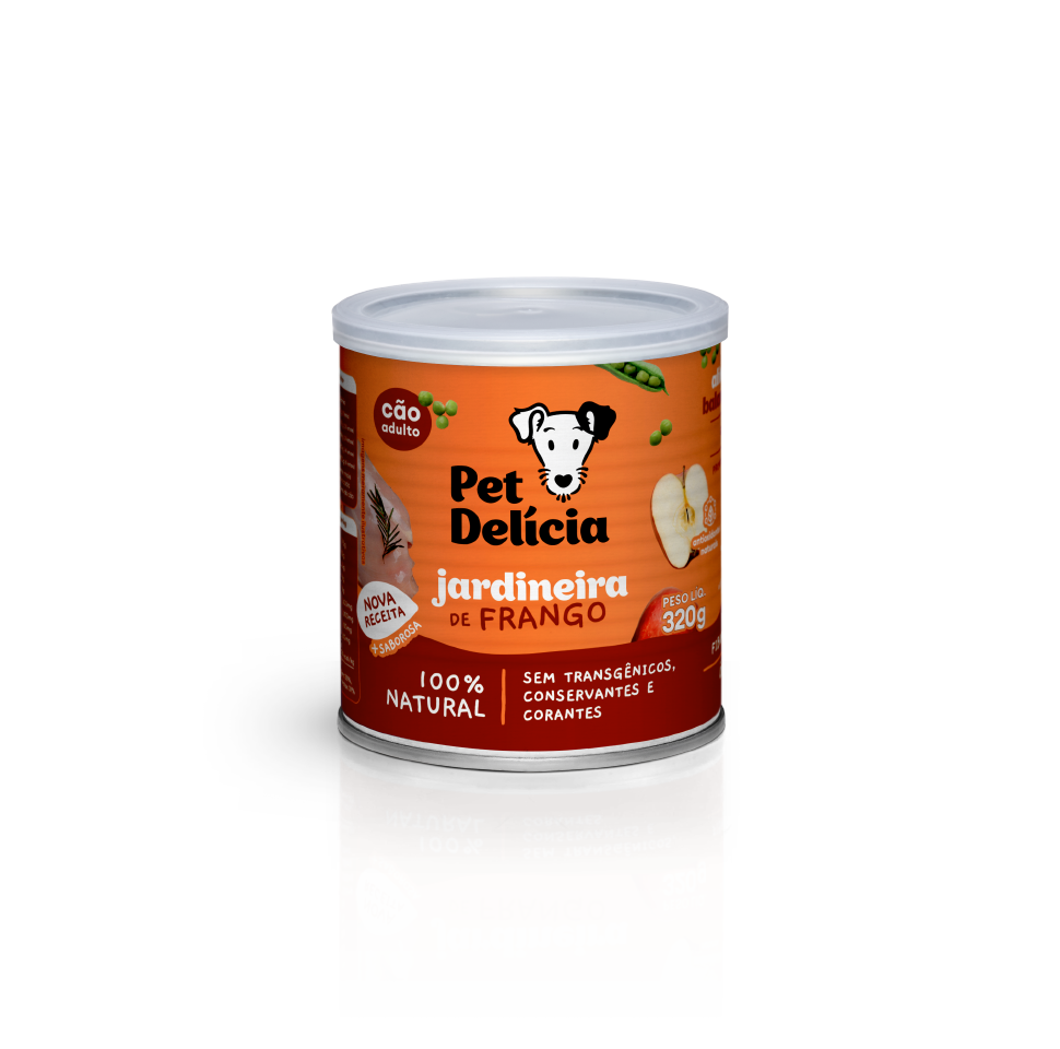 Ração Completa e Balanceada Jardineira de Frango 320g Sem Grãos e Alta Palatabilidade | Pet Delícia Cães