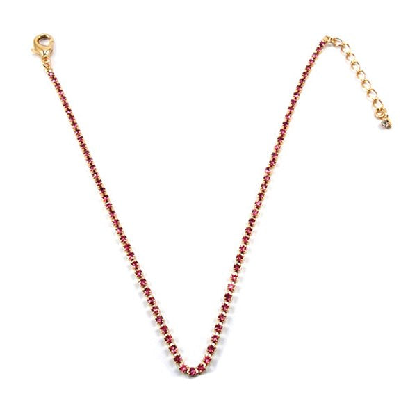 Corrente Lisa Strass Rosa Para Pet Pelle Pet