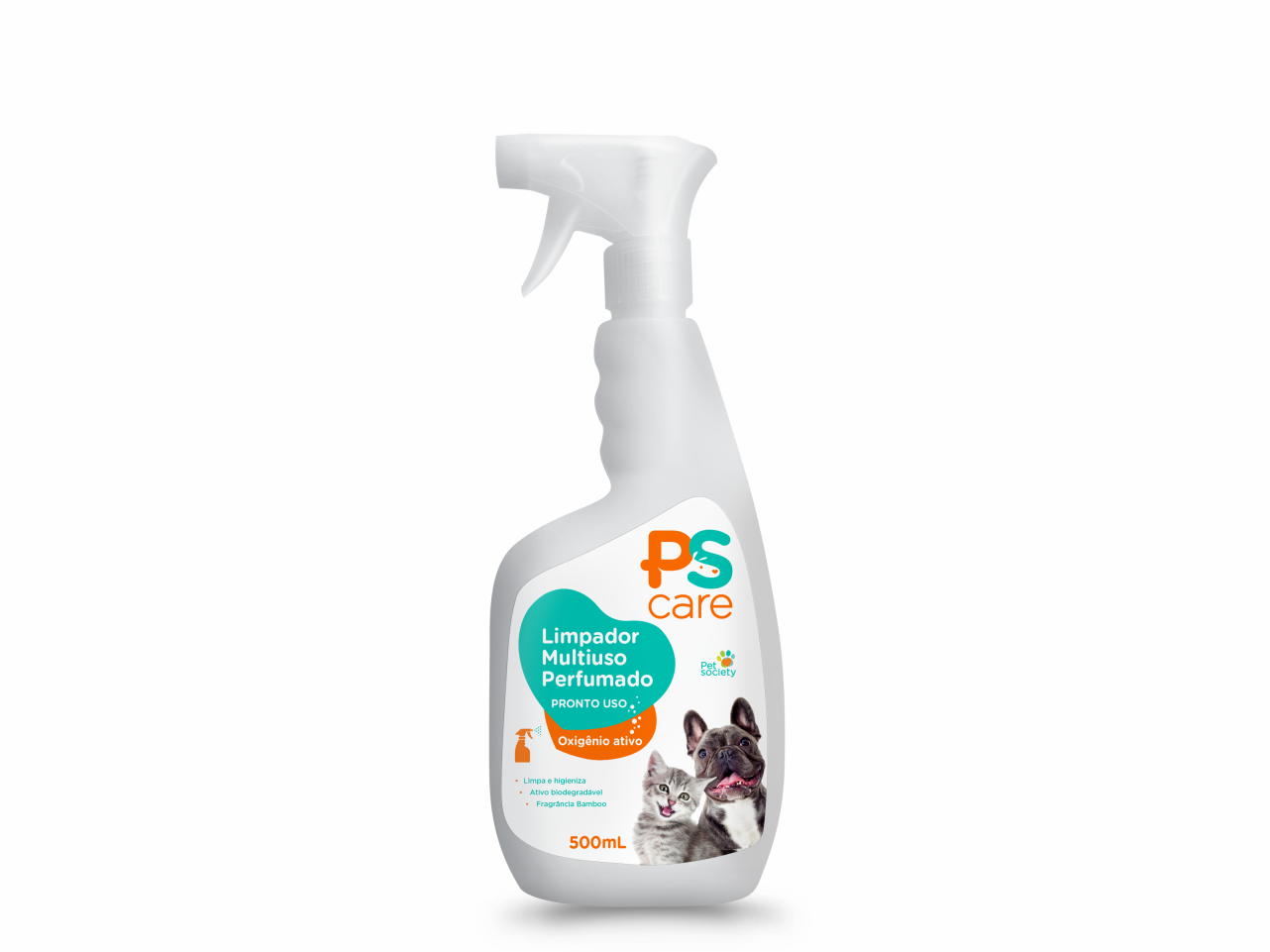 PS Care Limpador Multiuso Spray 500ml | Oxigênio Ativo e Fragrância de Bambu