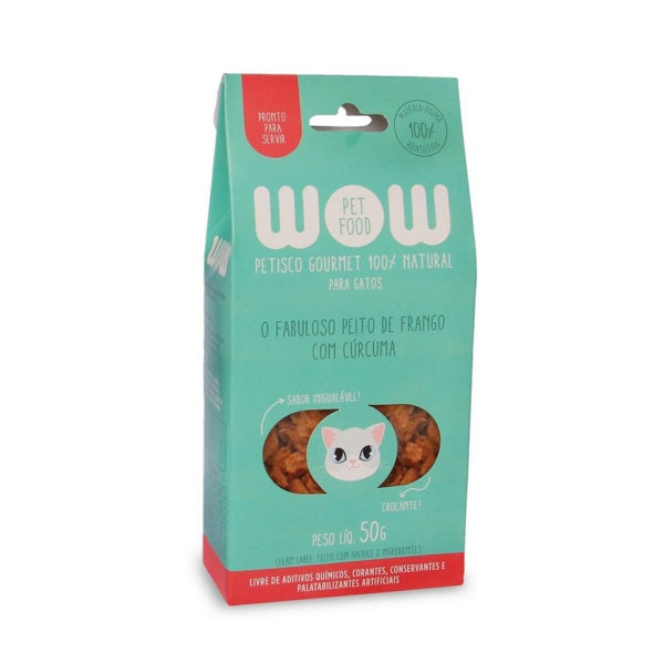 WOW Pet Food Natural Cat Treats with Chicken Breast and Turmeric Flavor