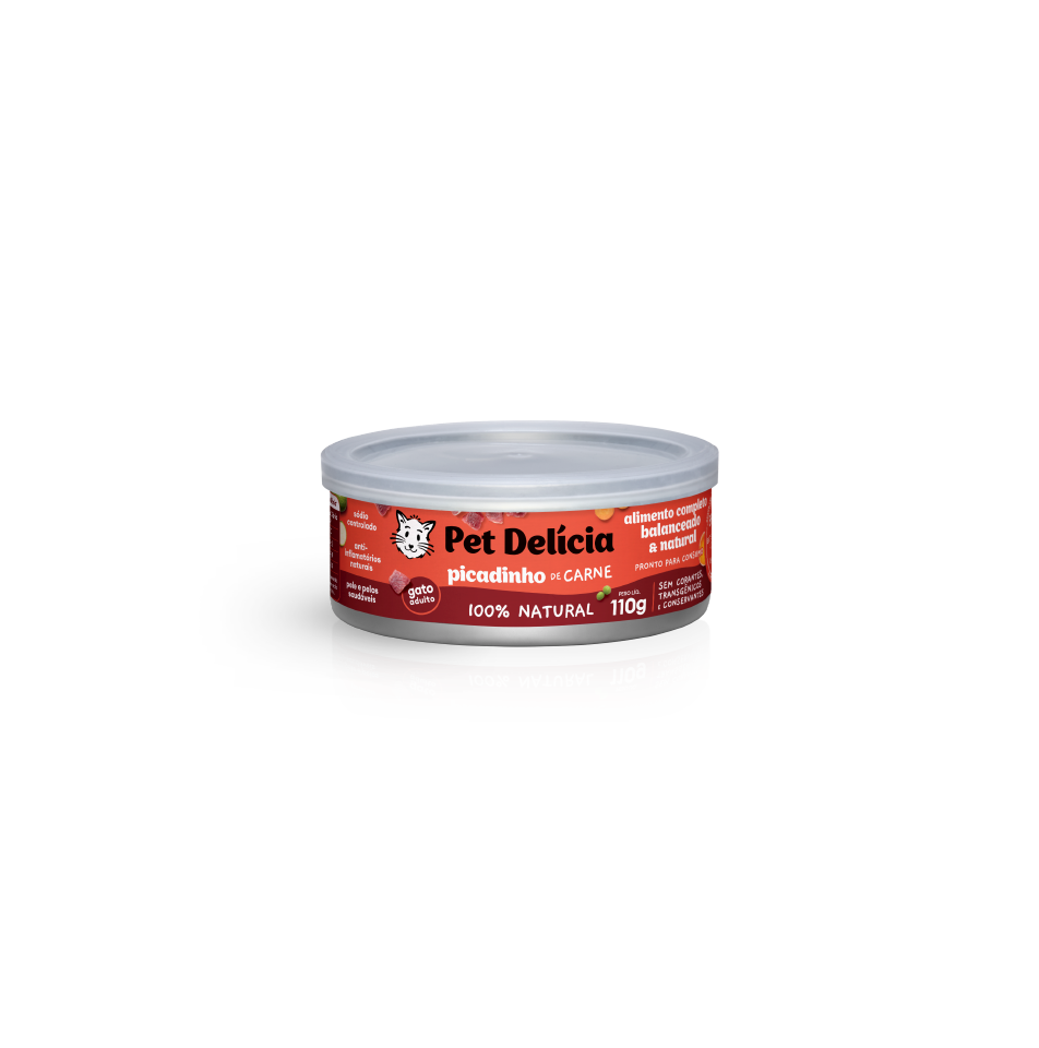 Pet Delícia Cat Minced Meat 110g | Natural Food for Adult Cats