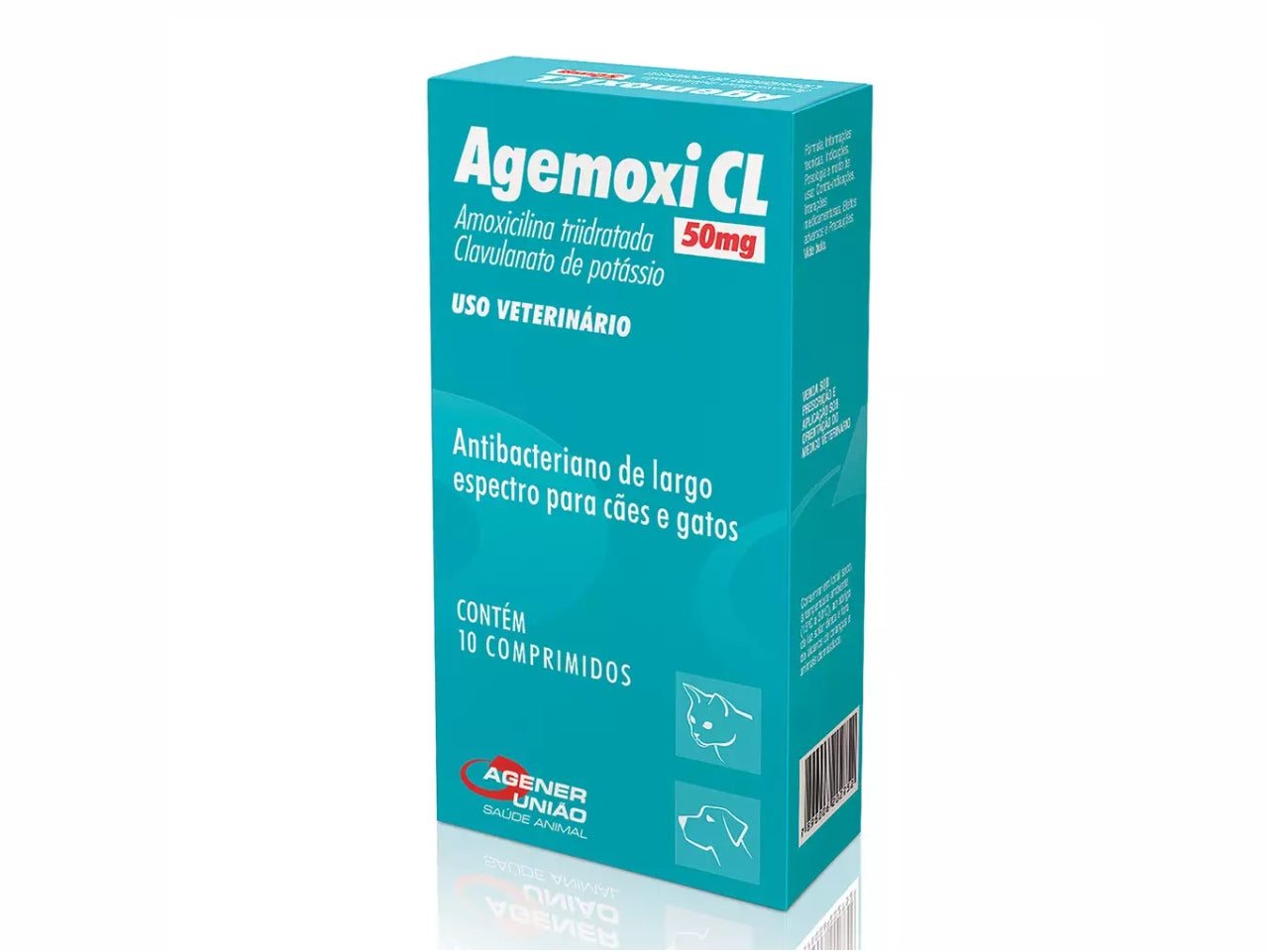 AGEMOXI CL 50mg Box of 10 Tablets | Antibacterial for Dogs and Cats
