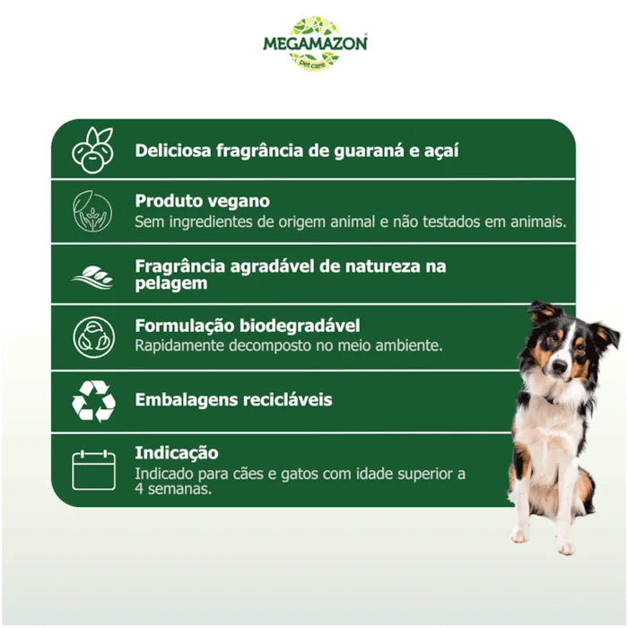 Megamazon Colônia Forest Energy Açaí 60ml | Perfume Vegano para Cães e Gatos