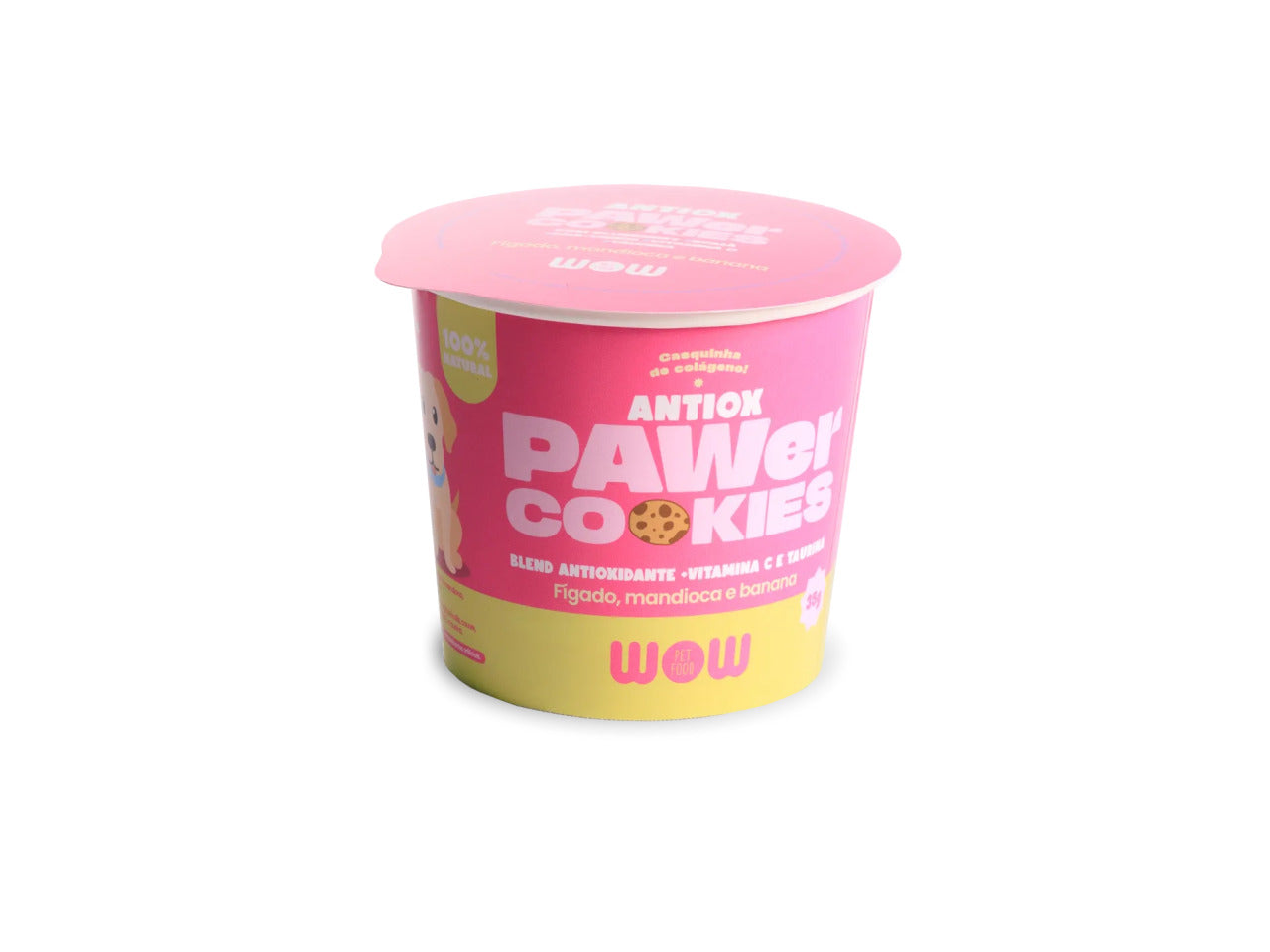 PAWer Cookies ANTIOX natural dog snack with liver, cassava and banana WOW Pet Food
