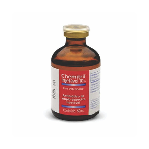 Chemitril Injetável 10% 50ml | Antibiótico para Bovinos, Caprinos e Suínos | Chemitec