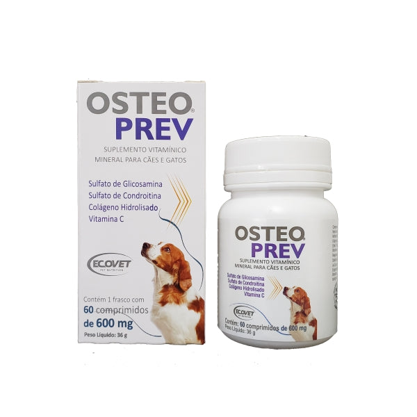 Suplemento Vitamínico Mineral OsteoPrev 600mg 60 comprimidos para Cães e Gatos | Ecovet