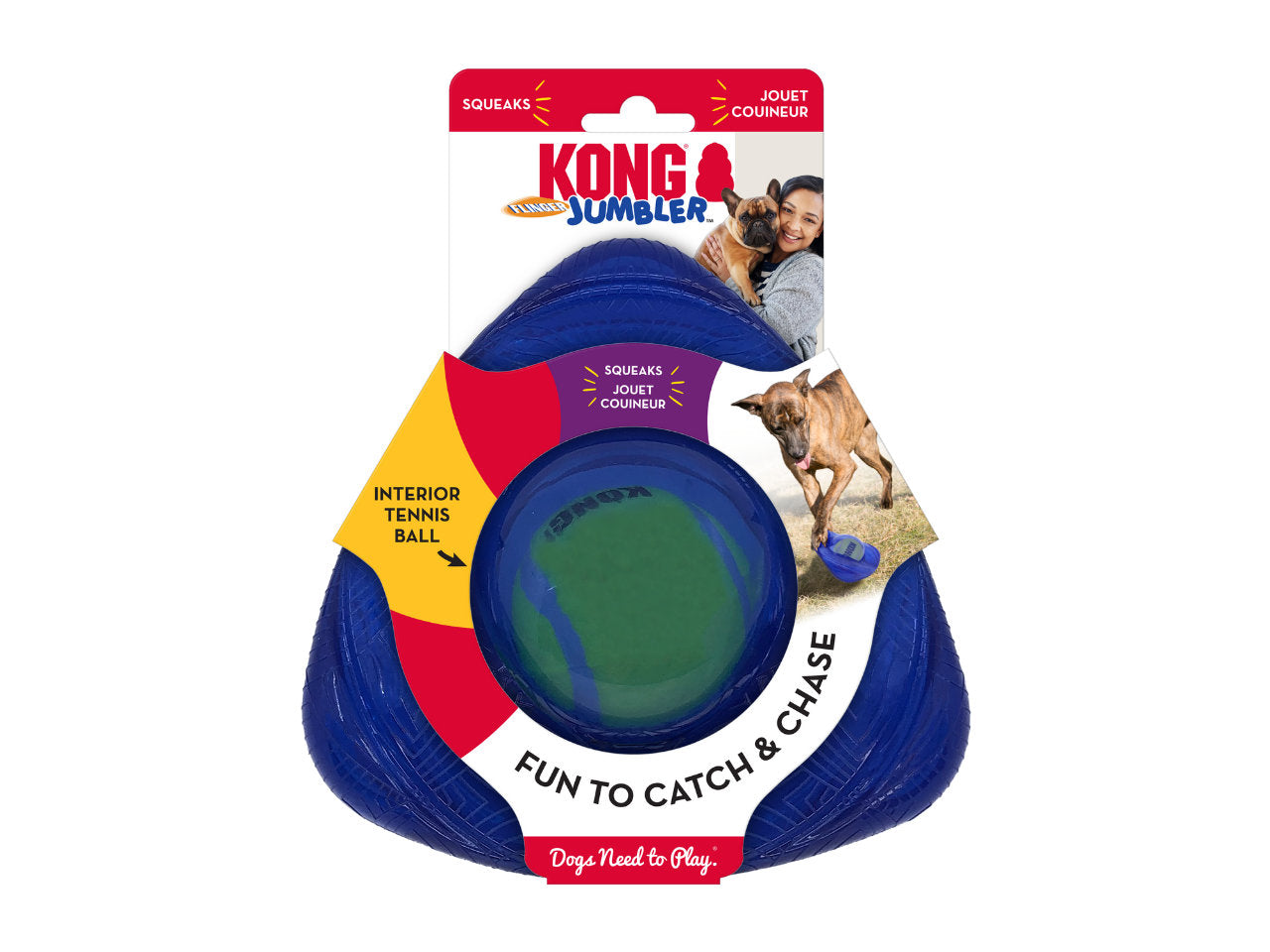 Brinquedo Interativo KONG Jumbler Flinger | Arremesso e Apito para Cães