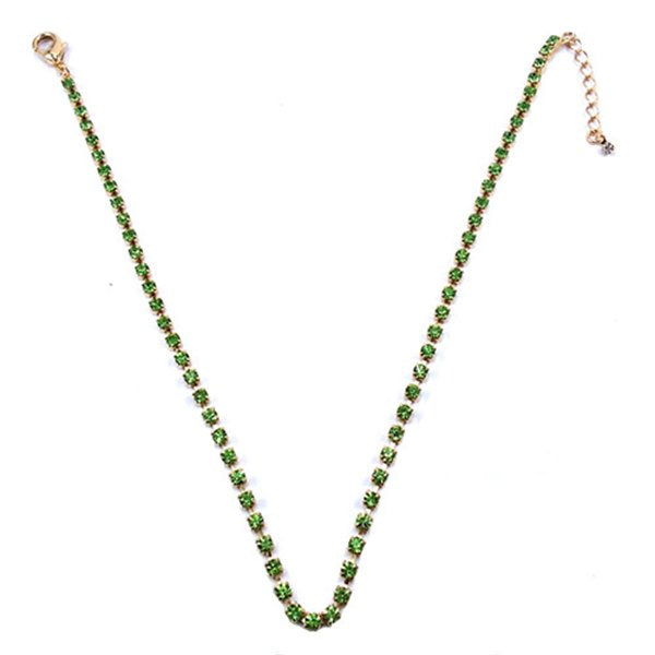 Corrente Lisa De Strass Verde Para Pet Pelle Pet