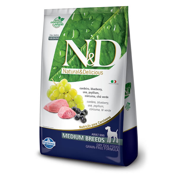 Ração ND Prime Cães Cordeiro e Blueberry Adulto Medium | Farmina