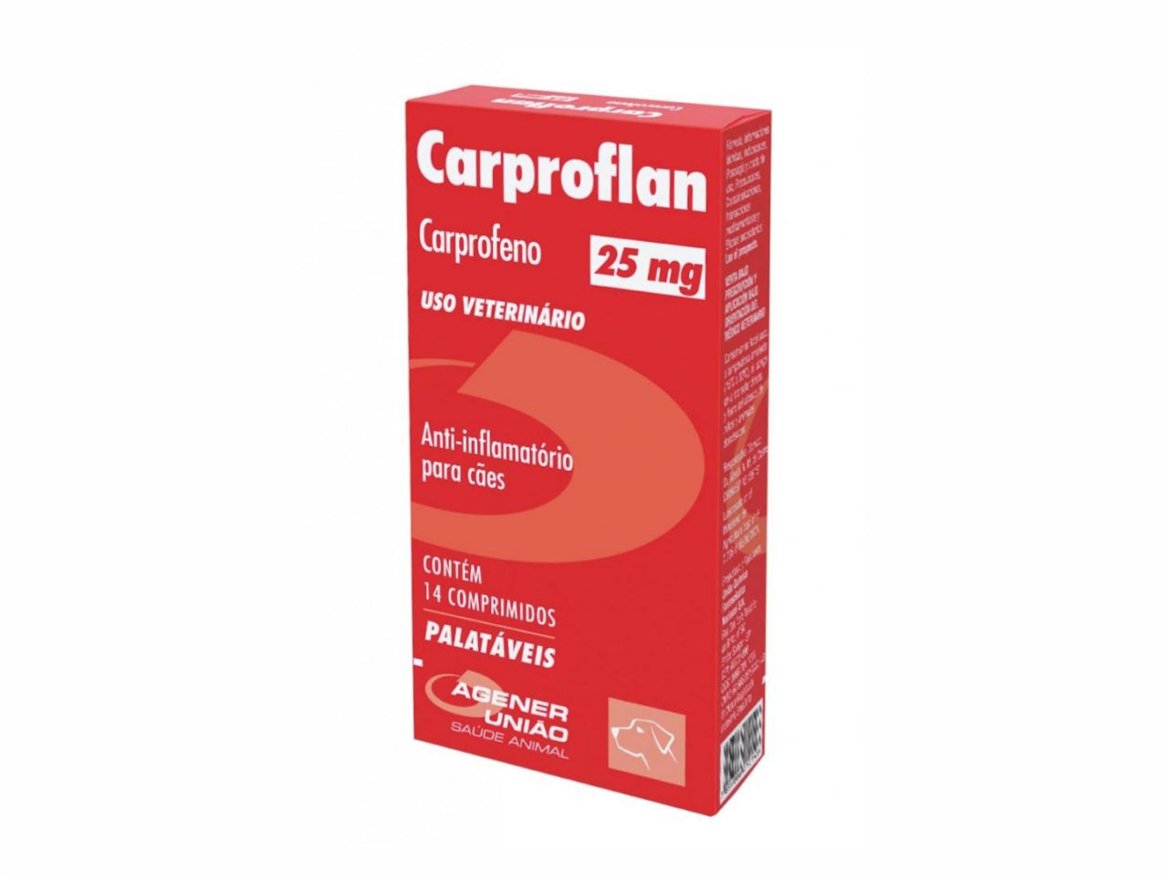 Carprofen 25mg c/ 14 Comprimidos | Anti-inflamatório para Cães | Agener União
