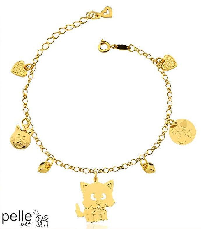 Pulseira Gato Eu Amo Gato Para Pet Pelle Pet