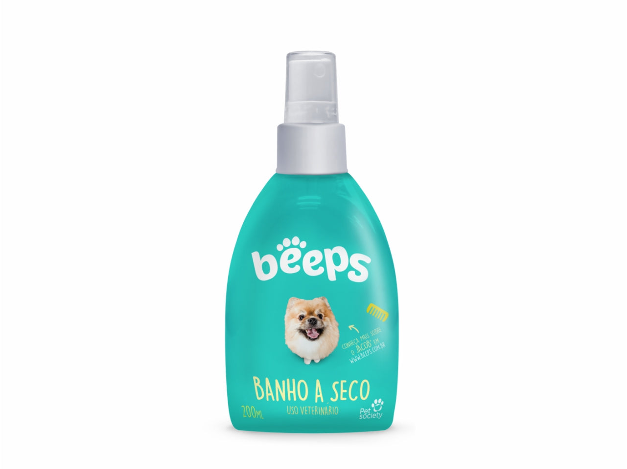 Beeps Banho a Seco 200ml para Cães e Gatos | Cheirinho de Melão | Pet Society