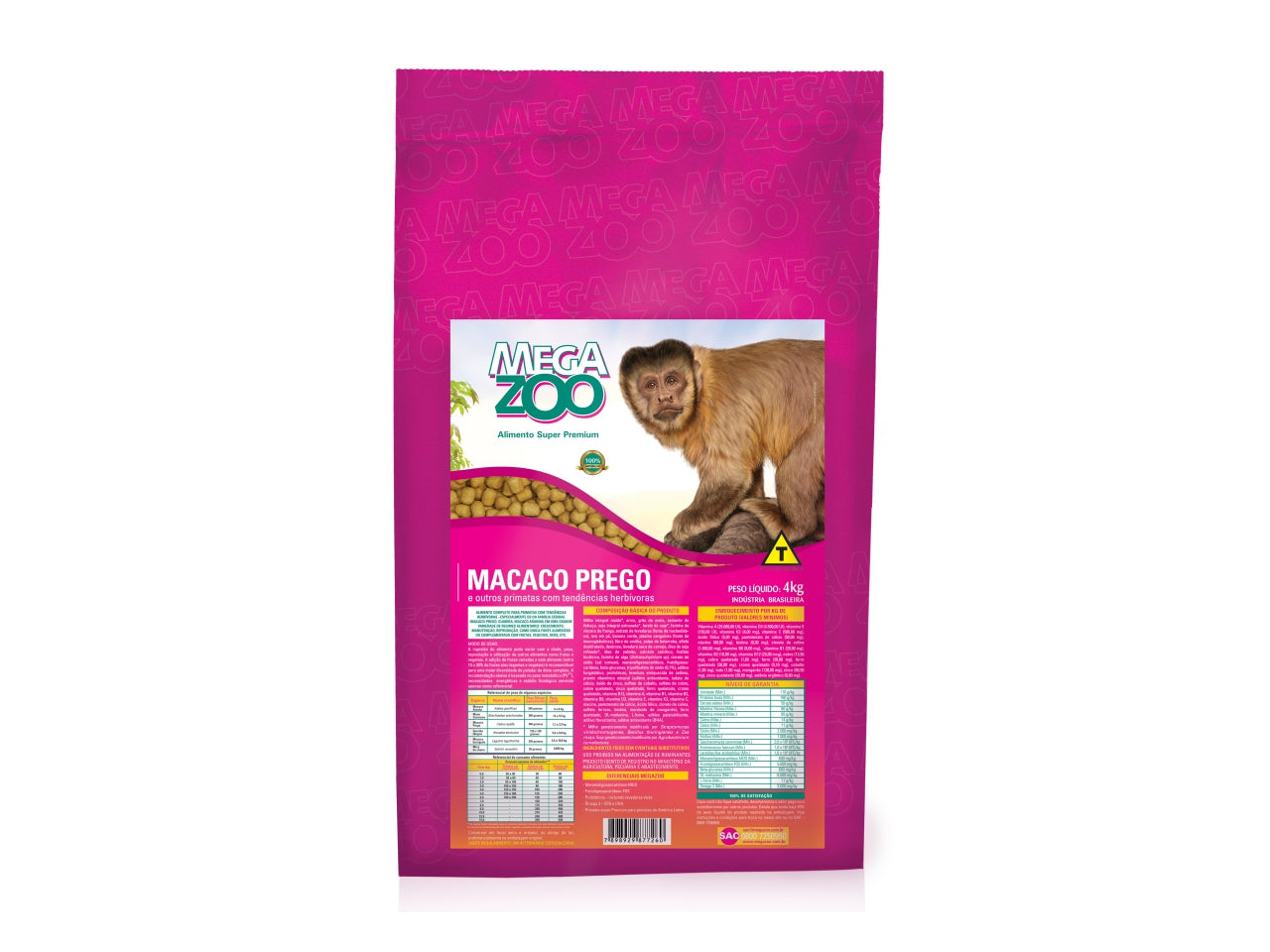 Ração Para Primatas Macaco Prego 4kg | Megazoo