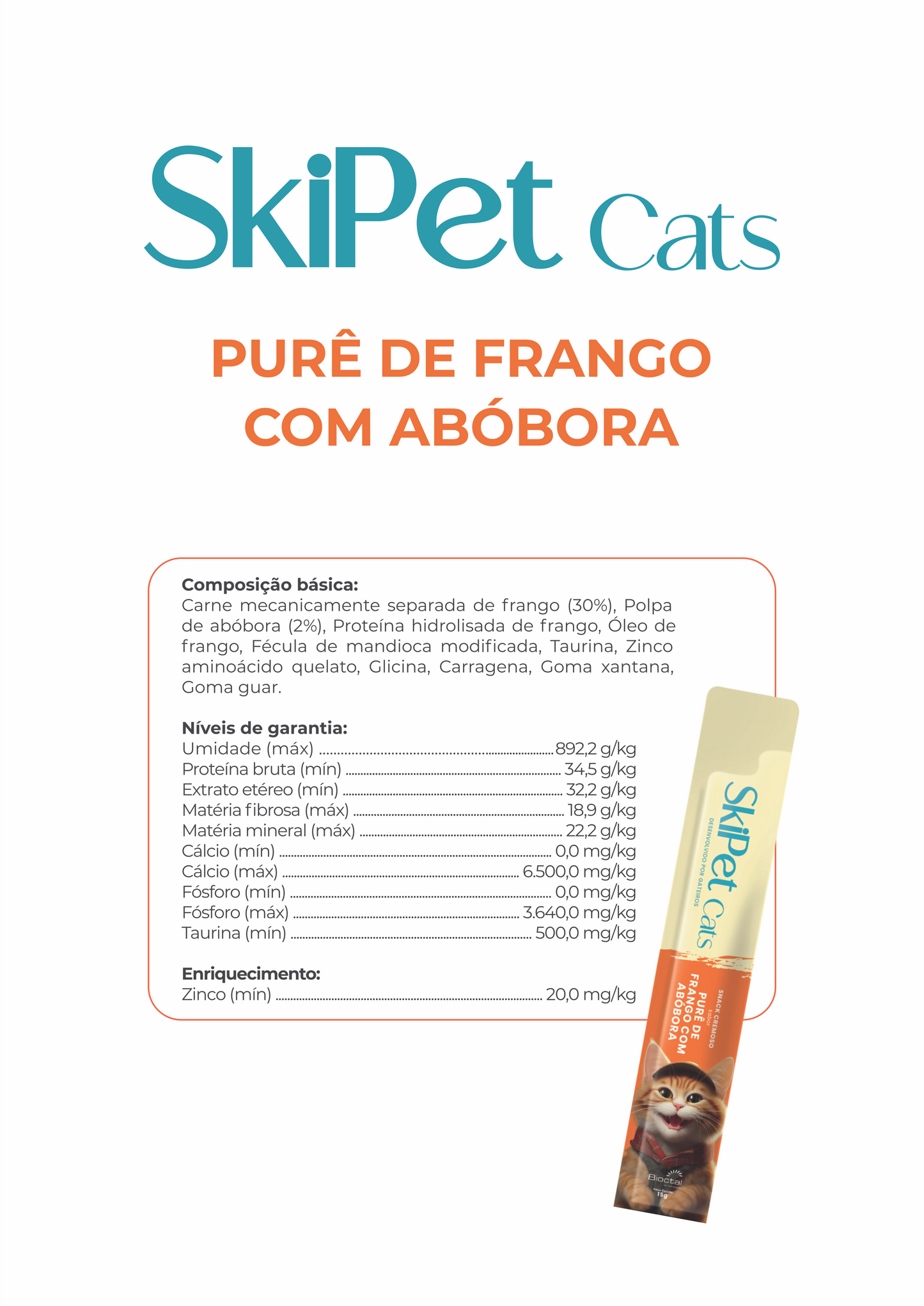 Snack Cremoso Skipet Cats Frango Com Abóbora Sachê 15g