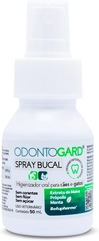 Odontogard Spray Higienizador Oral 50ml para Cães e Gatos | Botupharma
