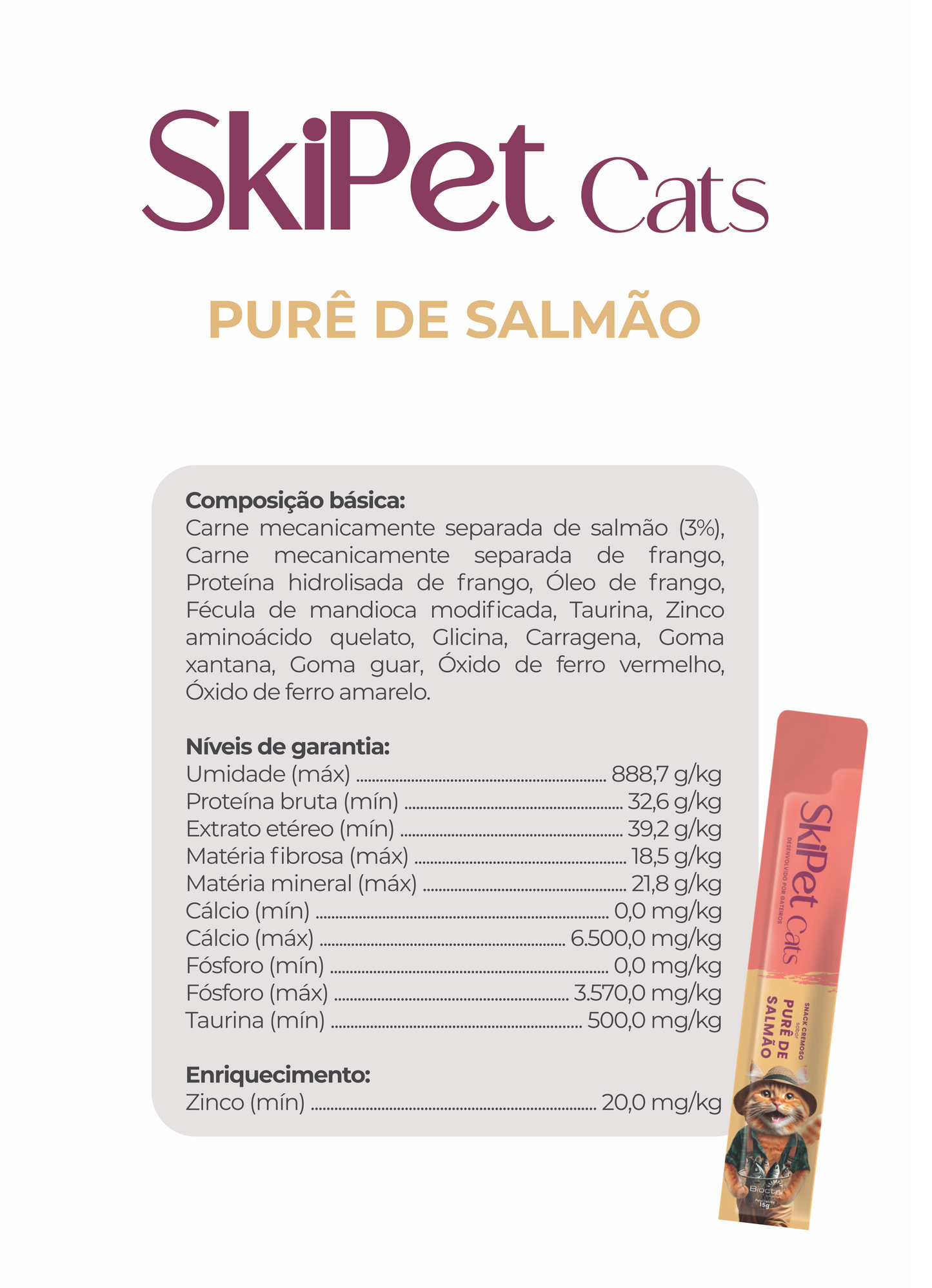 Snack Cremoso Skipet Cats Salmao Embalagem Com 4unX15g