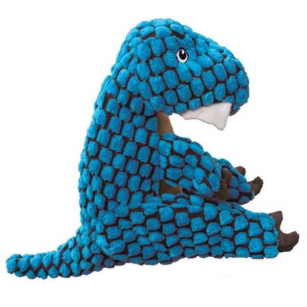 KONG Dynos T-Rex Azul | Brinquedo de Pelúcia com Apito para Cães