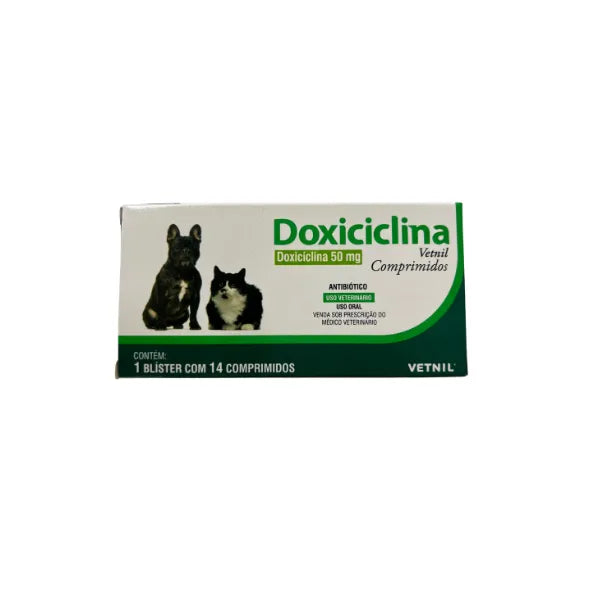 Antibiótico Doxiciclina 50mg 14 Compr. para Cães | Vetnil