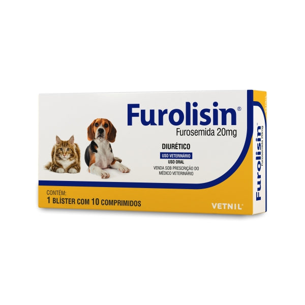 Furolisin para Cães e Gatos 20mg | Caixa com 10 Comprimidos | Vetnil