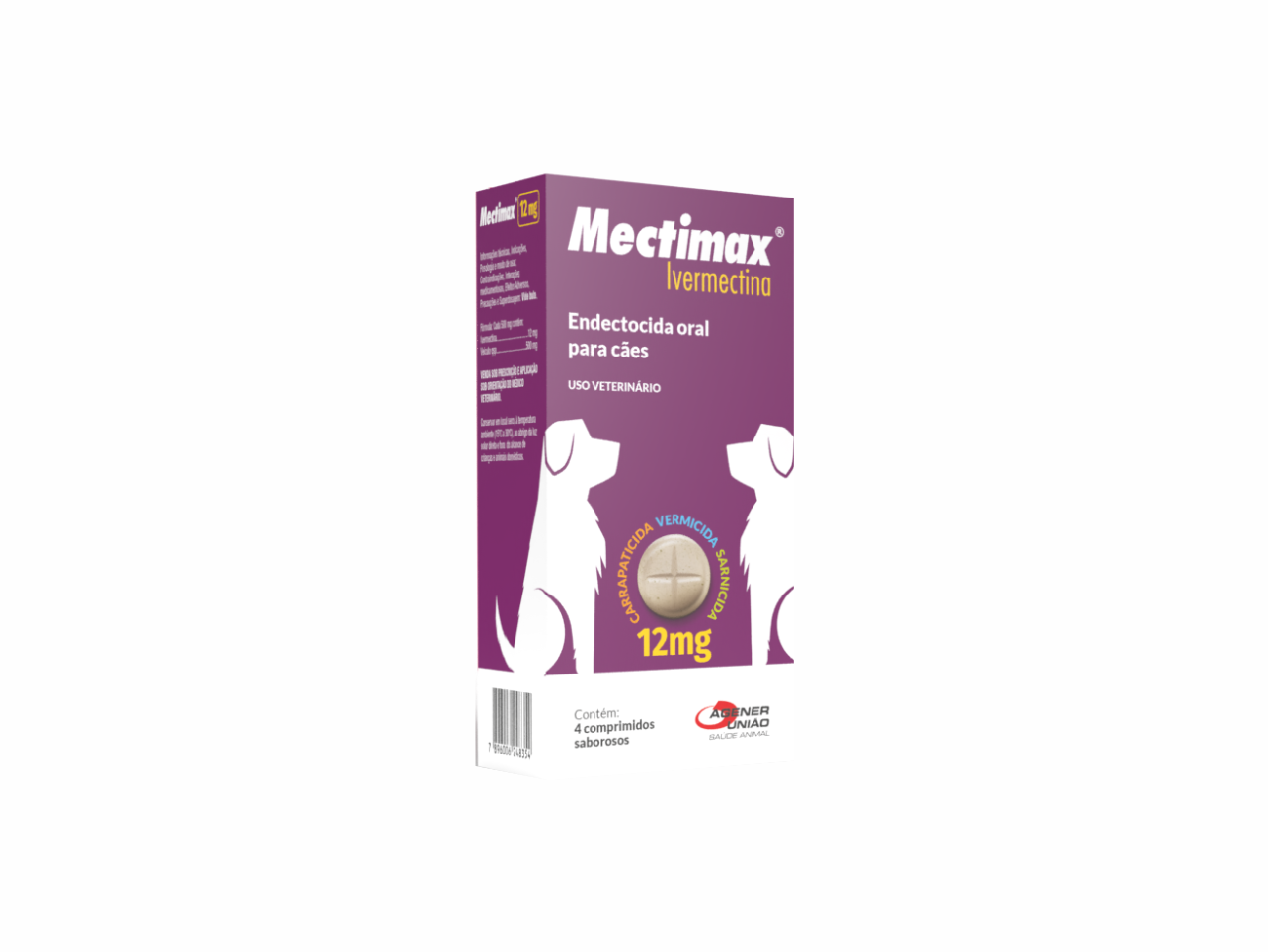Mectimax 12mg 4 Comprimidos para Cães | Tratamento de Sarnas e Verminoses
