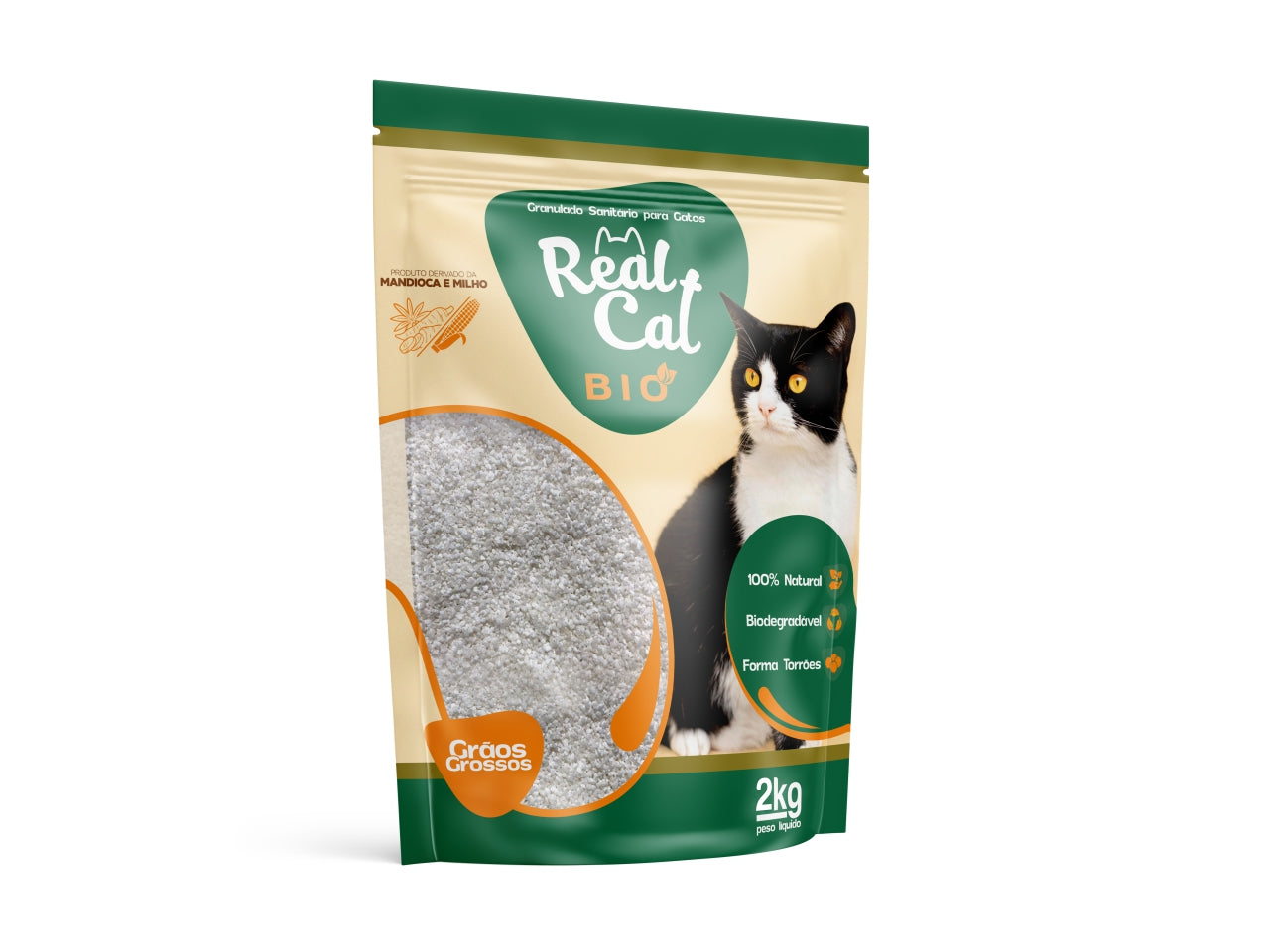 Areia Higienica para Gatos Sanitário Bio 2Kg | Real Cat