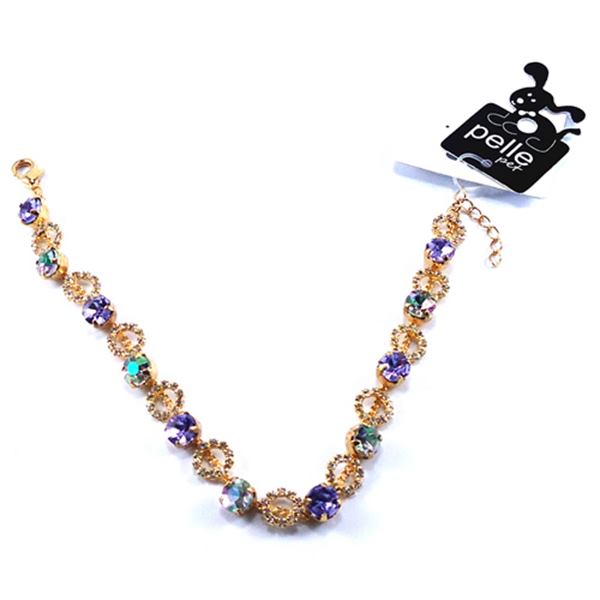 Corrente Strass Cristal Lilás Para Pet Pelle Pet