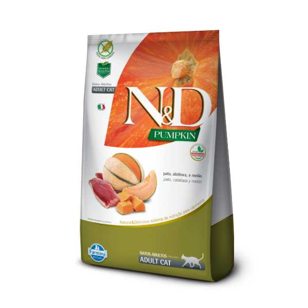 Ração N&D Pumpkin Pato, Abóbora e Melão Adult Cat | Alimento Completo para Gatos Adultos | Farmina