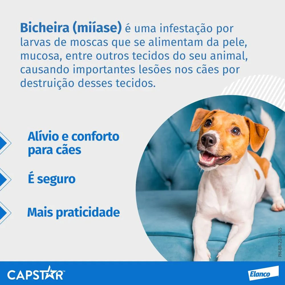 Capstar 57mg Antipulgas para Cães de 11,4 a 57kg C/1 uni | Elanco