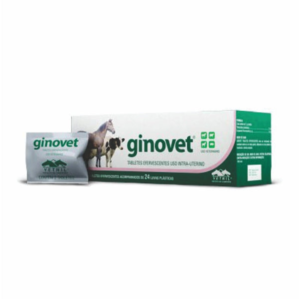 Ginovet Efervescente para Bovinos, Ovinos e Equinos 2 Tabletes | Vetnil