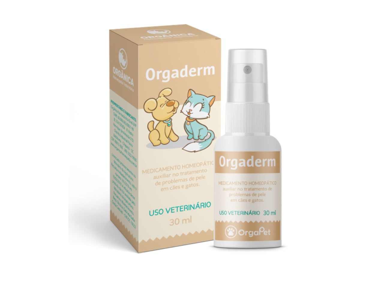 Medicamento Homeopático Dermatites Orgaderm para Cães e Gatos 30ml | OrgaPet