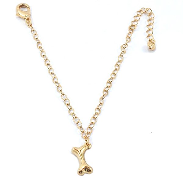 Corrente Lisa Com Pingente Osso Para Pet Pelle Pet