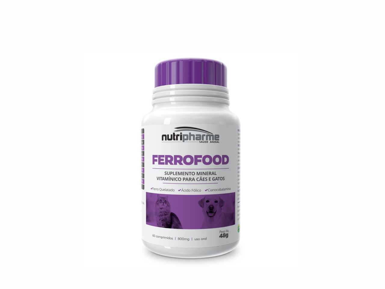 Ferrofood 60 Comprimidos Suplemento para Cães e Gatos | Nutripharme
