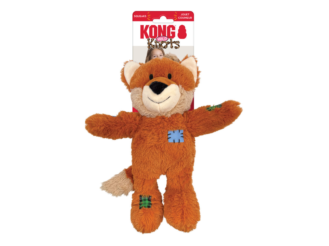 Brinquedo de Pelúcia com Corda KONG Wild Knots Fox | Raposa Interativa e Resistente para Cães