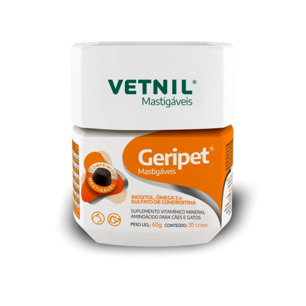 Suplemento Geripet Mastigável Cães e Gatos 30Comp. - Vetnil