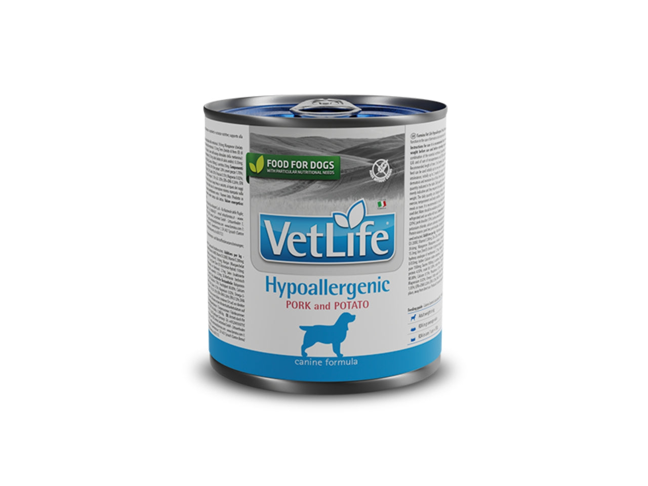 Ração Úmida Vet Life Hypoallergenic Cães Porco e Batata Lata 300g