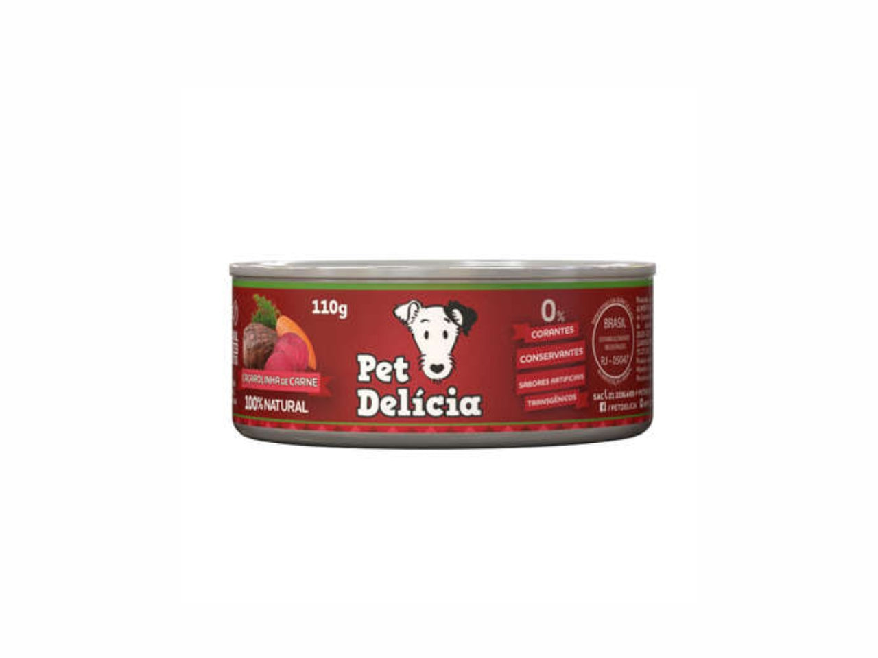 Pet Delícia Dog Carolinha Meat 110g | Natural Food for Dogs with Beef and Vegetables