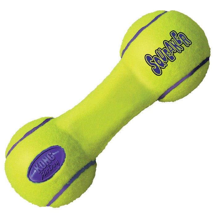 KONG AirDog Squeaker Dumbbell | Brinquedo em Formato de Halter com Apito para Cães