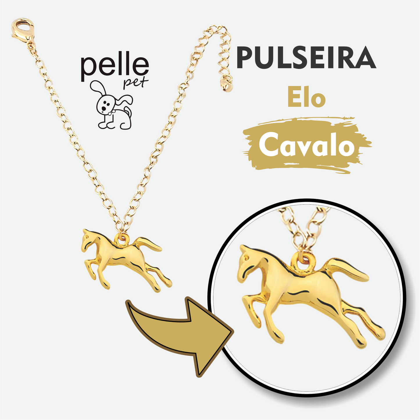 Pulseira Elo Cavalo Para Pet Pelle Pet