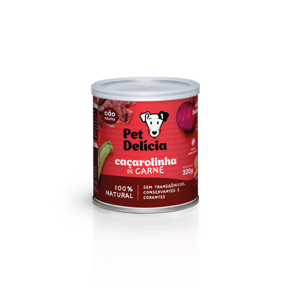 Pet Delight Dog Cacarolinha Meat 320g | Natural Food for Adult Dogs