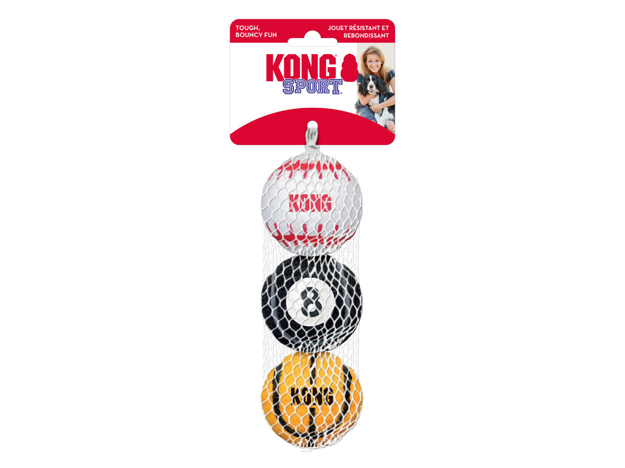Bola para Cães KONG Sport Balls | Brinquedo Resistente para Buscar e Brincar - Kit