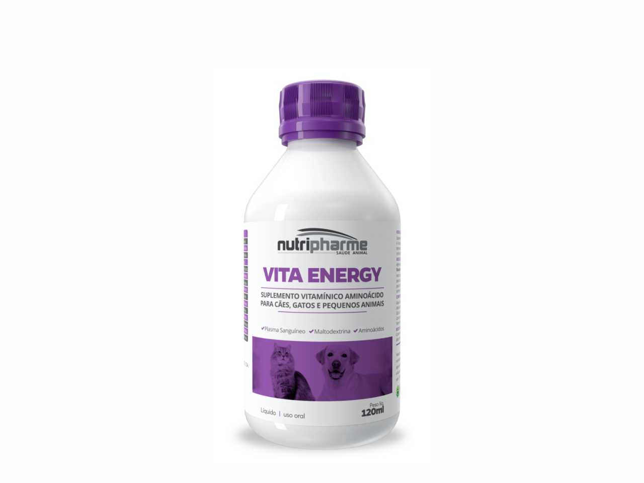 Vita Energy 120ml | Suplemento de Aminoácidos e Vitaminas | Cães e Gatos