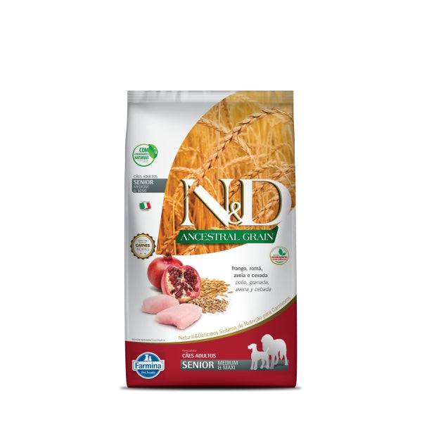 Ração ND Ancestral Grain Cães Sênior Medium e Maxi | Farmina