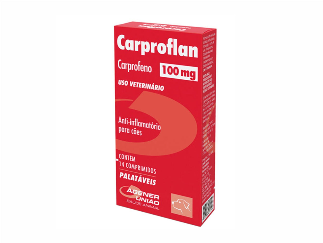 Carprofen 100mg c/ 14 Comprimidos | Anti-inflamatório para Cães | Agener União
