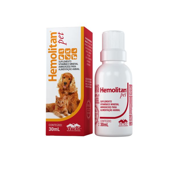 Vetnil Hemolitan Pet Drops Supplement 30Ml for Mustelids, Dogs, Cats and Birds