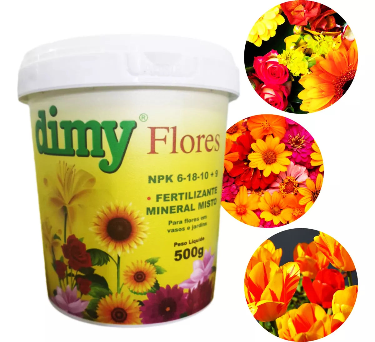 Fertilizante Flores 500gr Npk 06-18-10 + 9 | Dimy