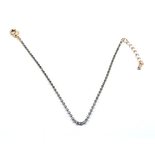 Corrente Lisa Com Strass Azul Para Pet Pelle Pet