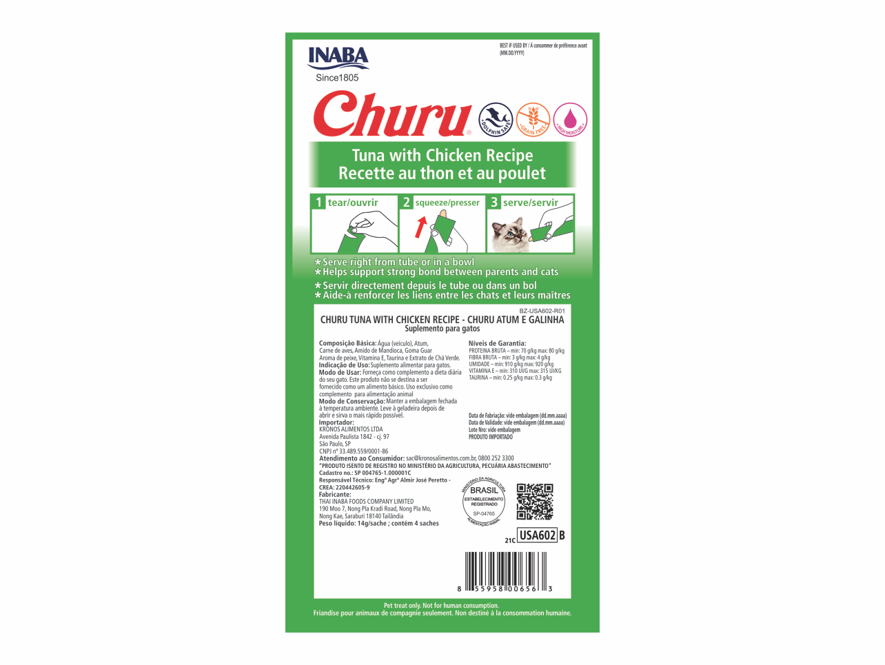 Churu Tuna with Chicken for Cats with 4 Tubes | Creamy and Healthy Snack